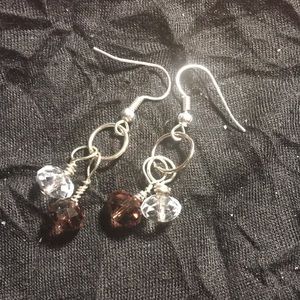 Crystal and sterling earrings